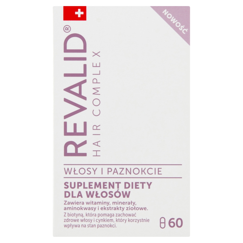 Revalid Hair Complex, kapsułki dla osób chcących zadbać o zdrowe włosy i paznokcie, 60 szt.