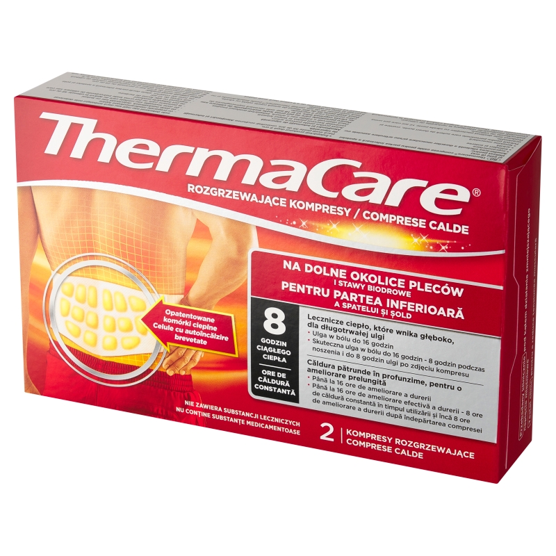 ThermaCare , kompresy rozgrzewające łagodzące ból dolnych okolic pleców, 2 szt.