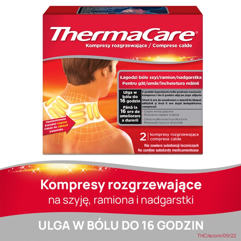 ThermaCare, kompresy rozgrzewające łagodzące ból szyi, ramion, 2 szt.