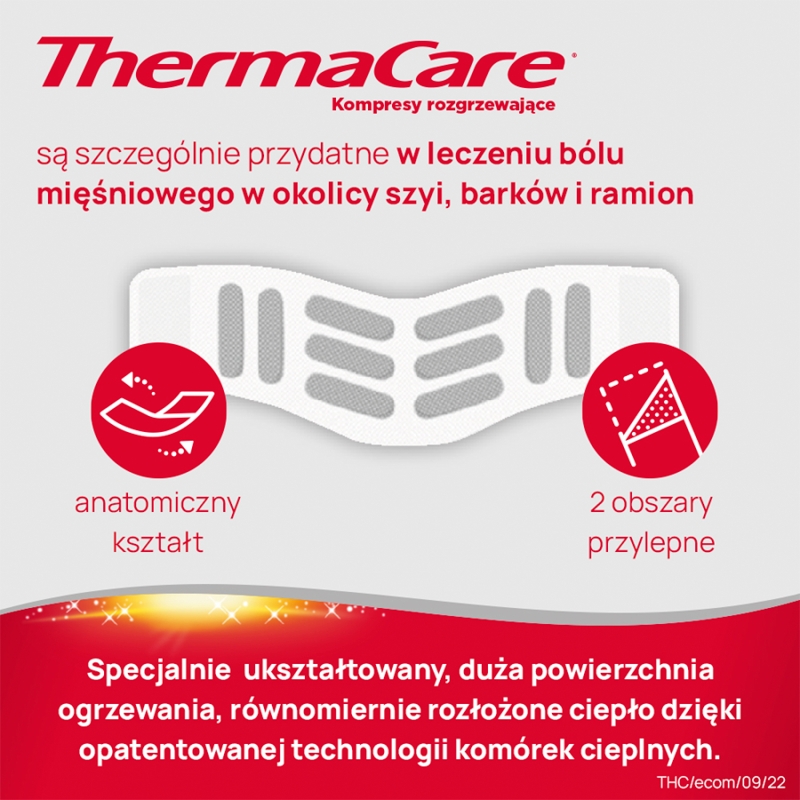 ThermaCare, kompresy rozgrzewające łagodzące ból szyi, ramion, 2 szt.