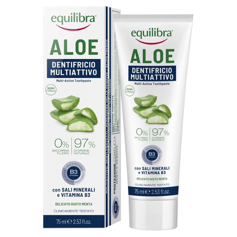 Equilibra Aloe Gel, pasta do zębów o potrójnym działaniu, 75 ml