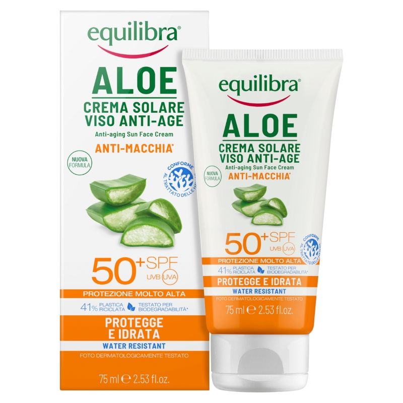 Equilibra Aloe, krem aloesowy przeciwzmarszczkowy SPF50+, 75 ml