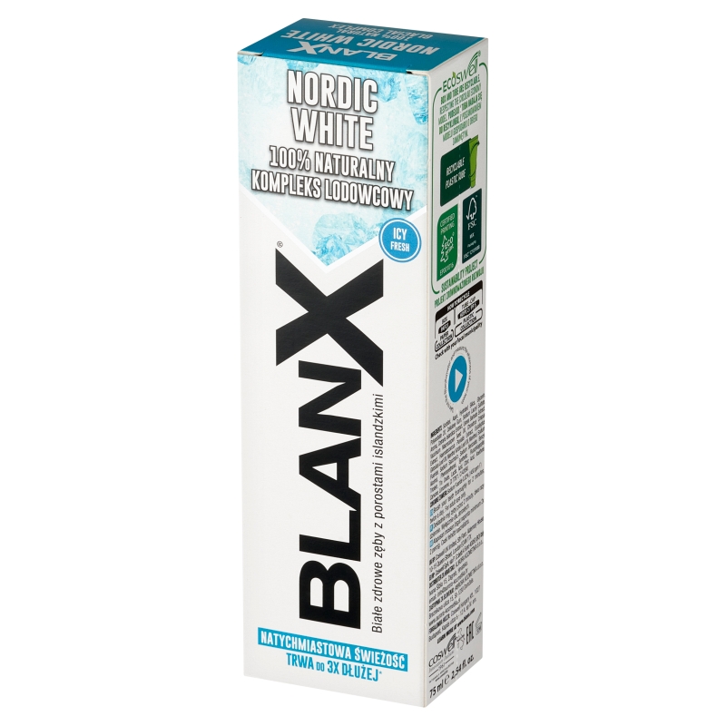 BlanX Nordic White, pasta do zębów wybielająca, 75 ml