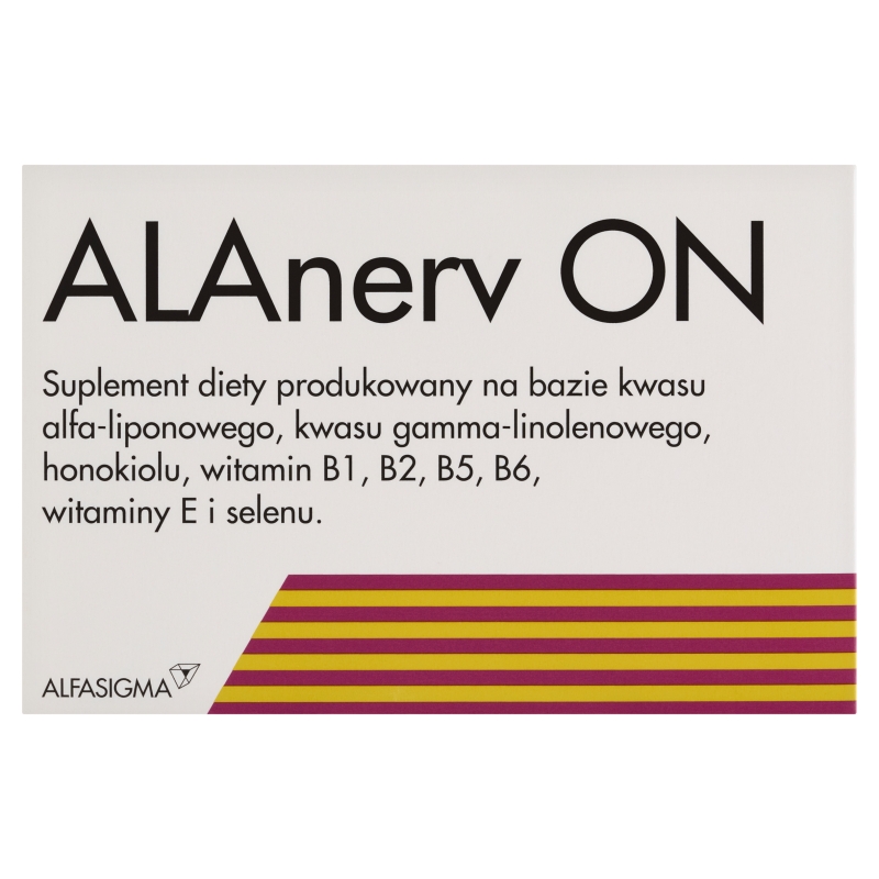 ALAnerv ON  kapsułki ze składnikami wspierającymi prawidłowe funkcjonowanie układu nerwowego i odporność, 30 szt.