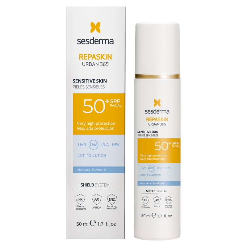 Sesderma Repaskin Urban 365 filtr przeciwsłoneczny, skóra wrażliwa, SPF 50+, 50 ml