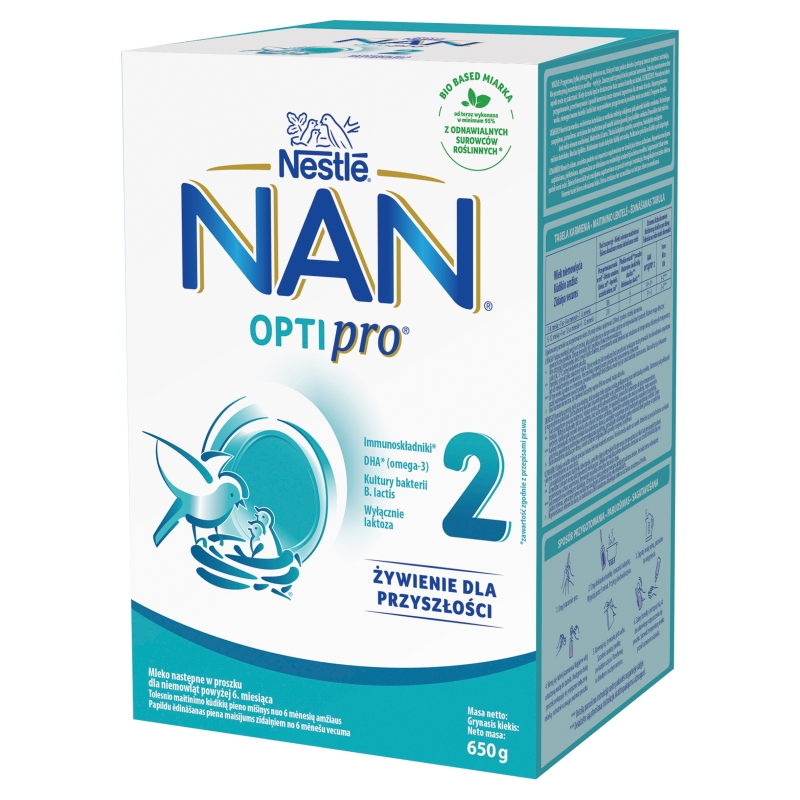 NAN Optipro 2 mleko następne dla niemowląt po 6 miesiącu, 650 g