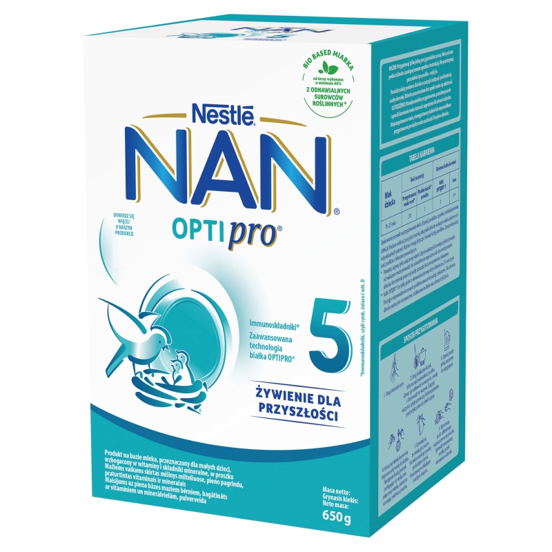 Nan Optipro 5 mleko modyfikowane dla dzieci po 2,5 roku, 650g