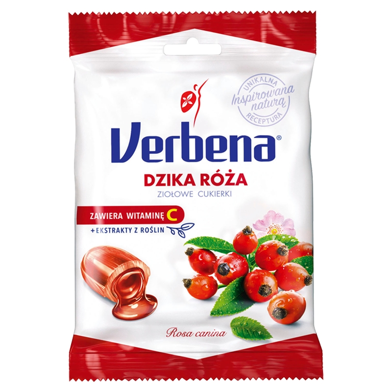 Cukierki Verbena Dzika Róża z Vit. C, cukierki wspomagające trawienie, 60 g