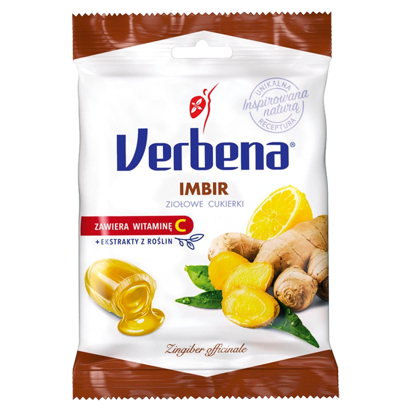 Cukierki Verbena Imbir, rozgrzewające i poprawiające krążenie, 60 g