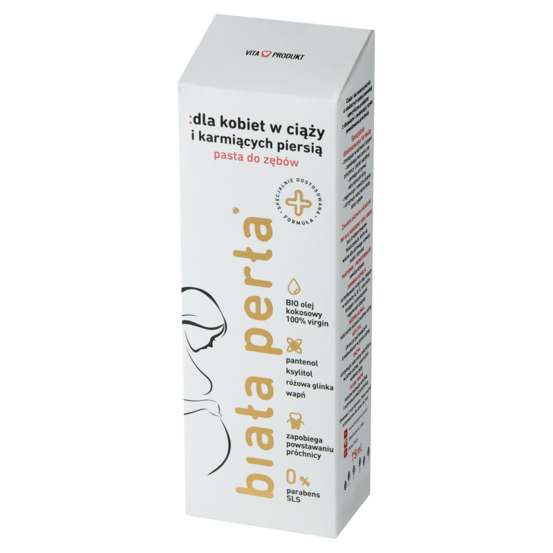 Biała Perła, pasta do zębów dla kobiet w ciąży i karmiących piersią, 75 ml