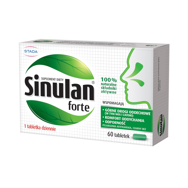 Sinulan Forte, tabletki ze składnikami wspierającymi odporność i drogi oddechowe, 60 szt.