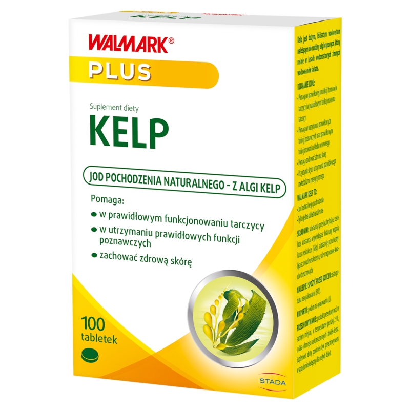 Kelp , tabletki z naturalnym jodem wspomagającym funkcjonowanie tarczycy, 100 szt.