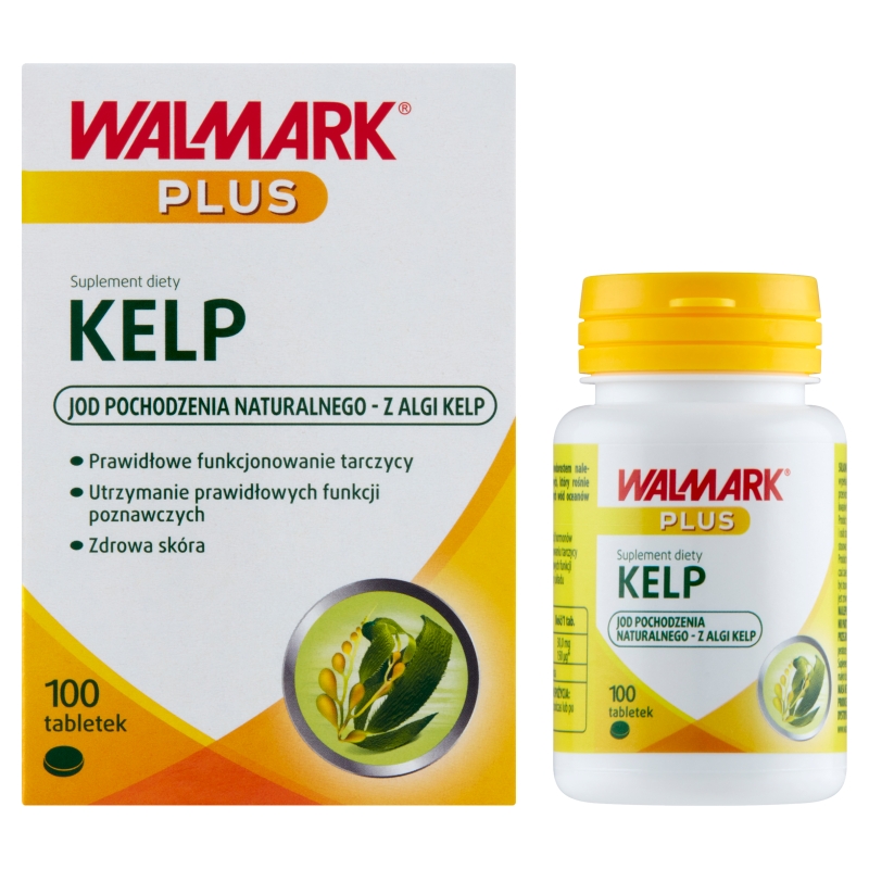 Kelp , tabletki z naturalnym jodem wspomagającym funkcjonowanie tarczycy, 100 szt.