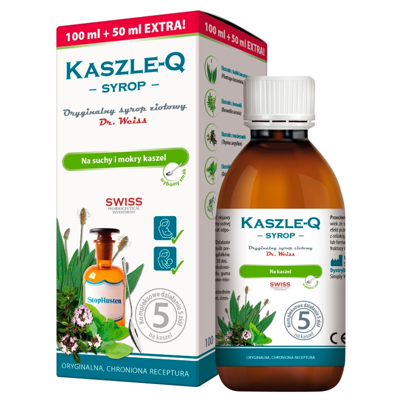 Kaszle-q, syrop na suchy i mokry kaszel, 150 ml