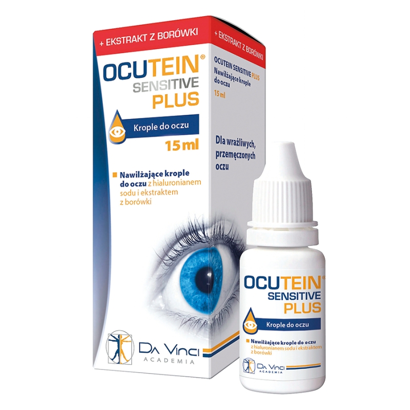 Ocutein Sensitive Plus, nawilżające krople do oczu, 15 ml KRÓTKA DATA 31.05.2025