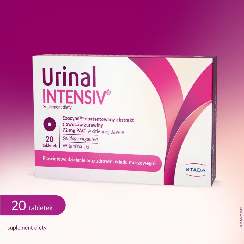 Urinal Intensiv, tabletki ze składnikami wspierającymi drogi moczowe, 20 szt.