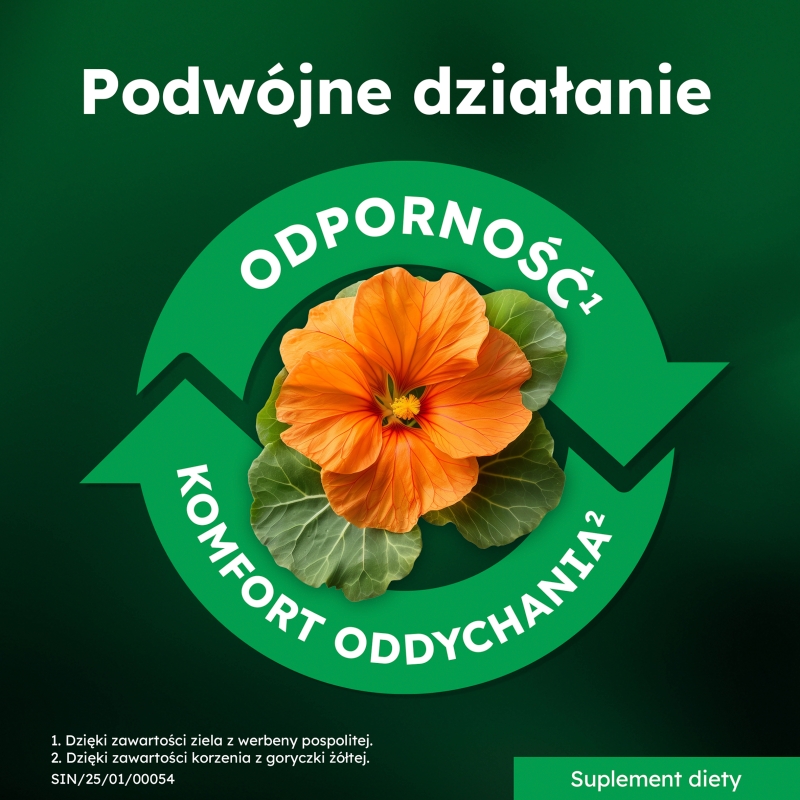 Sinulan Duo Forte, tabletki powlekane ze składnikami wspierającymi drogi oddechowe i odporność, 60 szt.