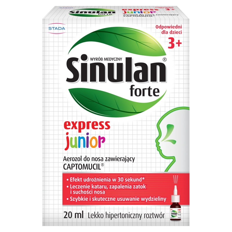 Sinulan Express Forte Junior aerozol udrażniający nos dla dzieci, 20 ml 