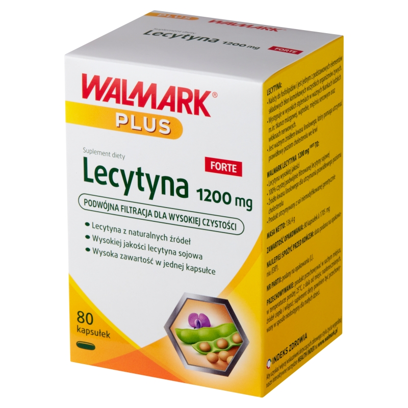 Lecytyna , kapsułki z lecytyna na utrzymanie prawidłowego poziomu cholesterolu, 80 szt.
