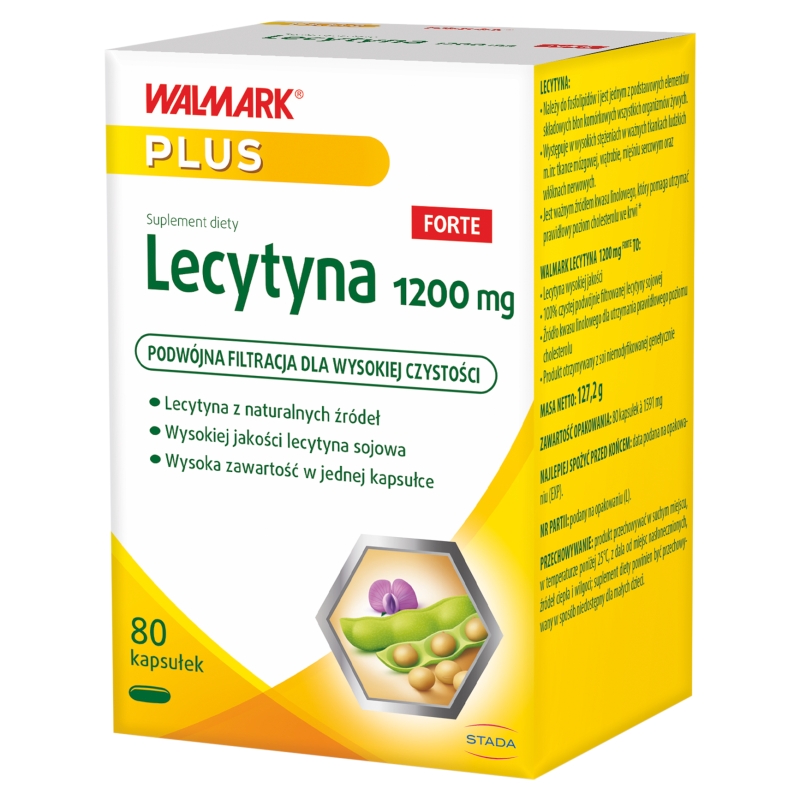 Lecytyna , kapsułki z lecytyna na utrzymanie prawidłowego poziomu cholesterolu, 80 szt.