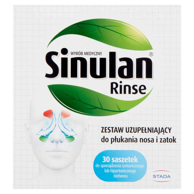 Sinulan Rinse , zestaw uzupełniający do płukania nosa i zatok, 30 sasz.