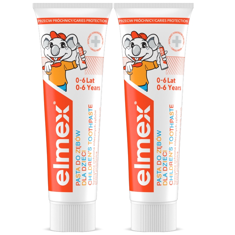 Elmex Pasta do zębów dla dzieci, ochraniająca zęby mleczne przed próchnicą, 2 szt.