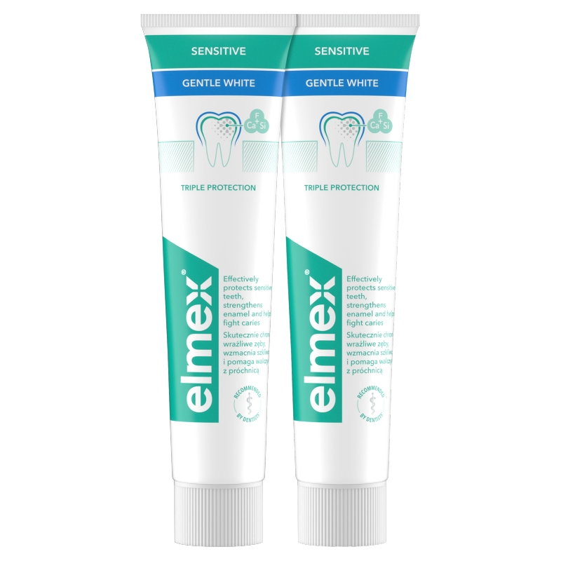 Elmex Sensitive Whitening, pasta do zębów delikatnie wybielająca, 2 x75 ml