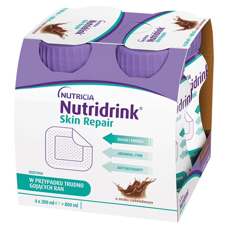 Nutridrink Skin Repair , o smaku czekoladowym, 4 x 200 ml