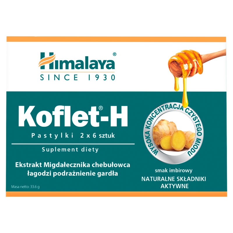 Himalaya Koflet-H pastylki do ssania, imbirowe, 12 szt.
