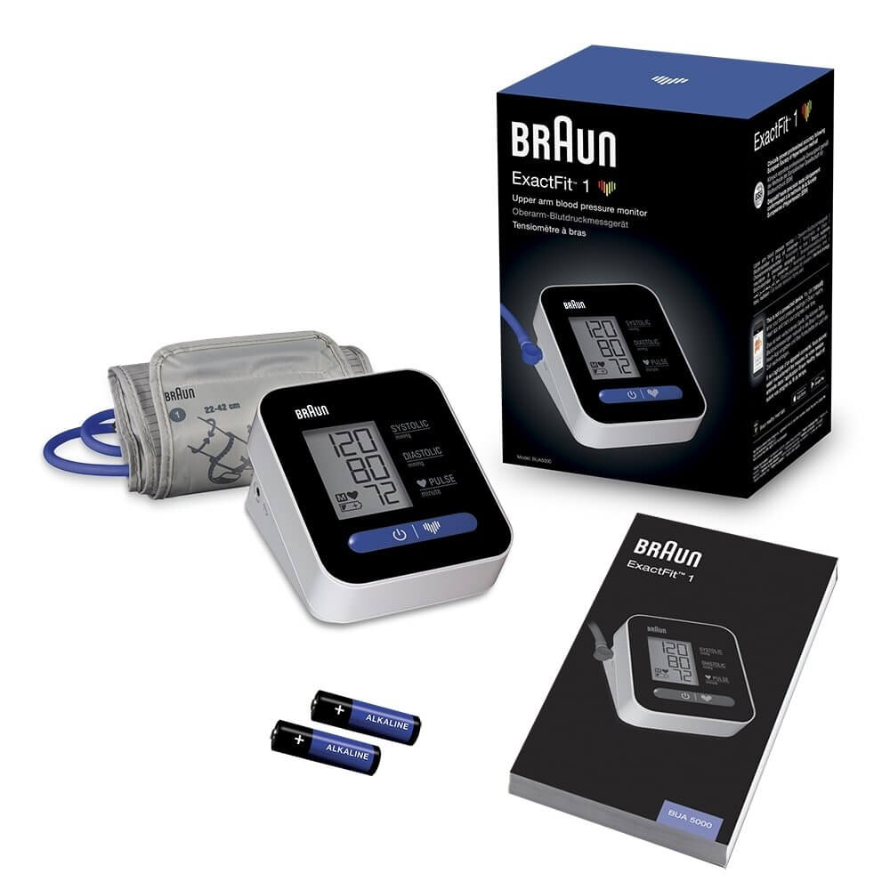 BRAUN EXACTFIT 1 BUA5000 ciśnieniomierz naramienny, cyfrowy aparat do pomiaru ciśnienia krwi i tętna, 1 szt.