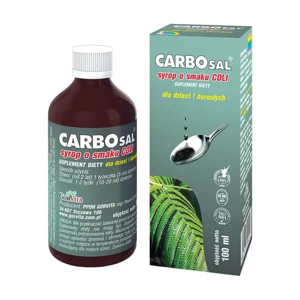 Carbosal, syrop o smaku coli dla dzieci i dorosłych z witaminą C, 100 ml