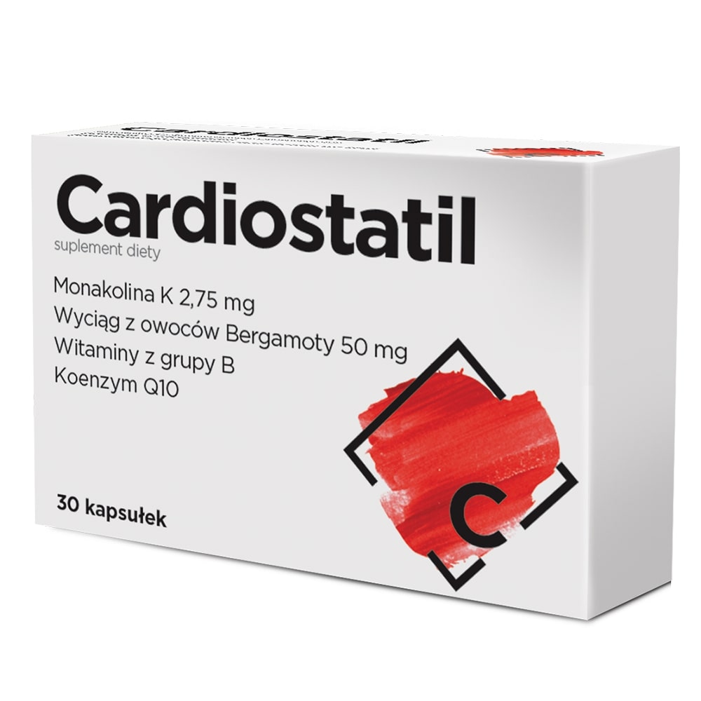 Cardiostatil , kapsułki ze składnikami wspierającymi w utrzymaniu prawidłowego stężenia cholesterolu we krwi, 30 szt.