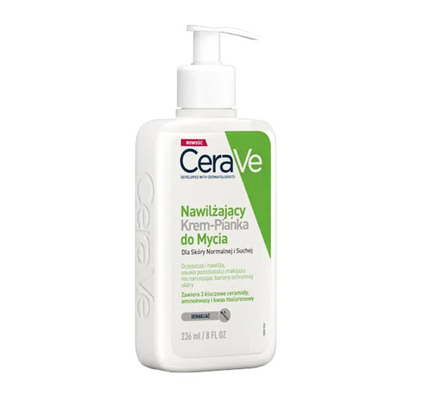 CeraVe, Nawilżający Krem-Pianka do Mycia, 236 ml