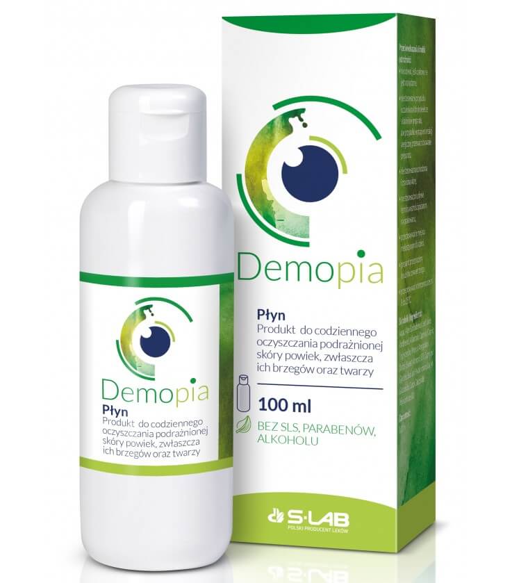 Demopia płyn do oczyszczania podrażnionej skóry powiek i twarzy, 100 ml