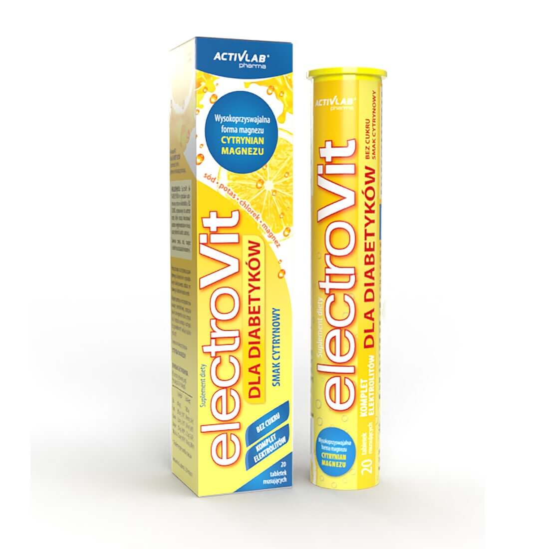 ElectroVit , elektrolity dla diabetyków o smaku cytrynowym, 20 szt.
