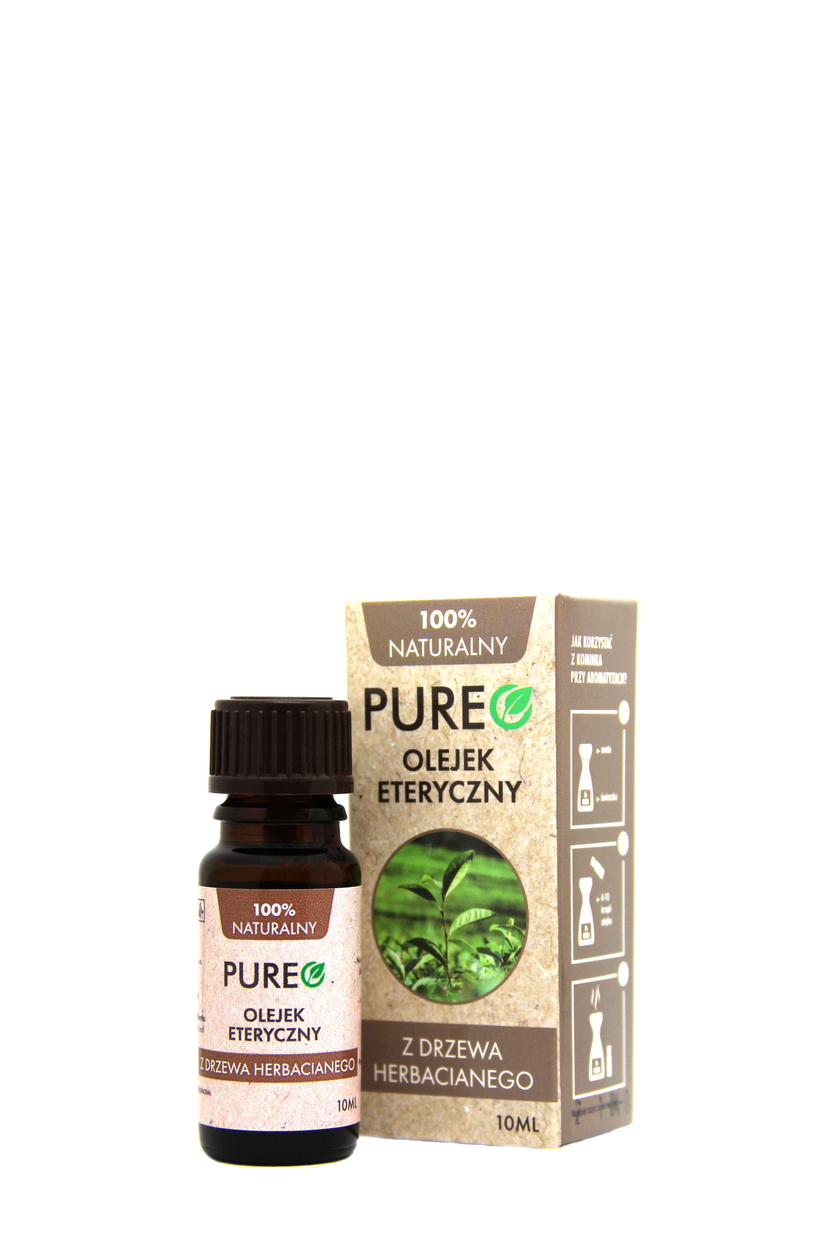PUREO Olejek Herbaciany eteryczny, o właściwościach antyseptycznych i bakteriobójczych, 10 ml