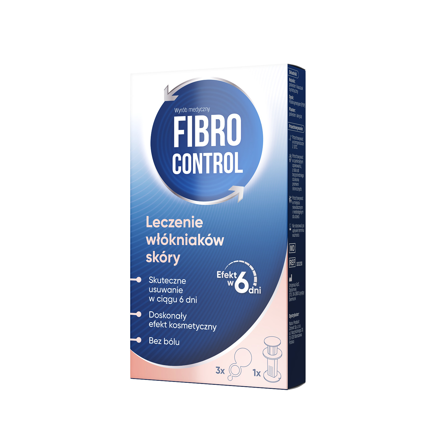 Fibrocontrol, leczenie włókniaków skóry, plastry, 3 szt.