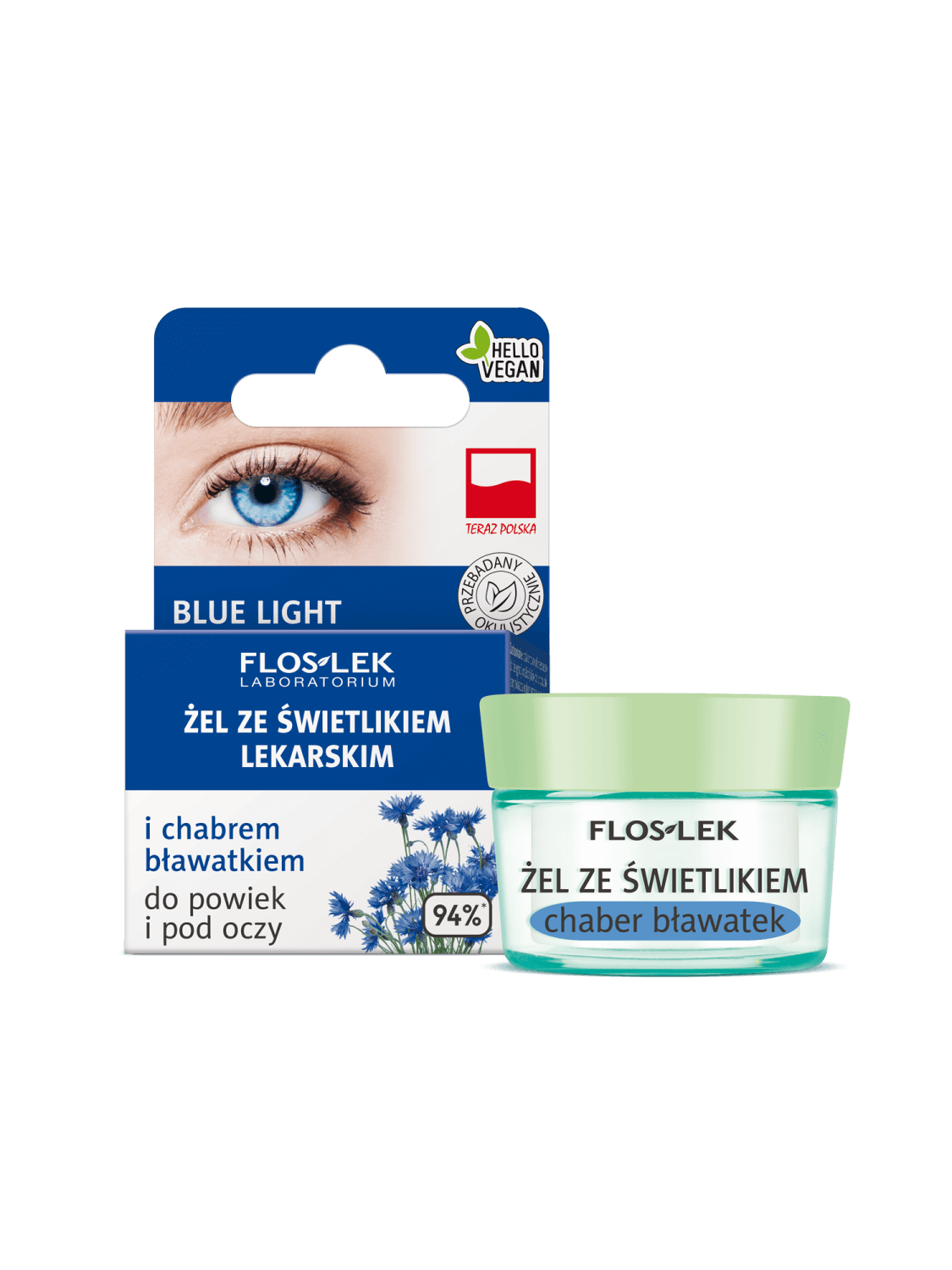 Flos-Lek Blue Light, żel do powiek i pod oczy ze świetlikiem lekarskim i chabrem bławatkiem, 10 g