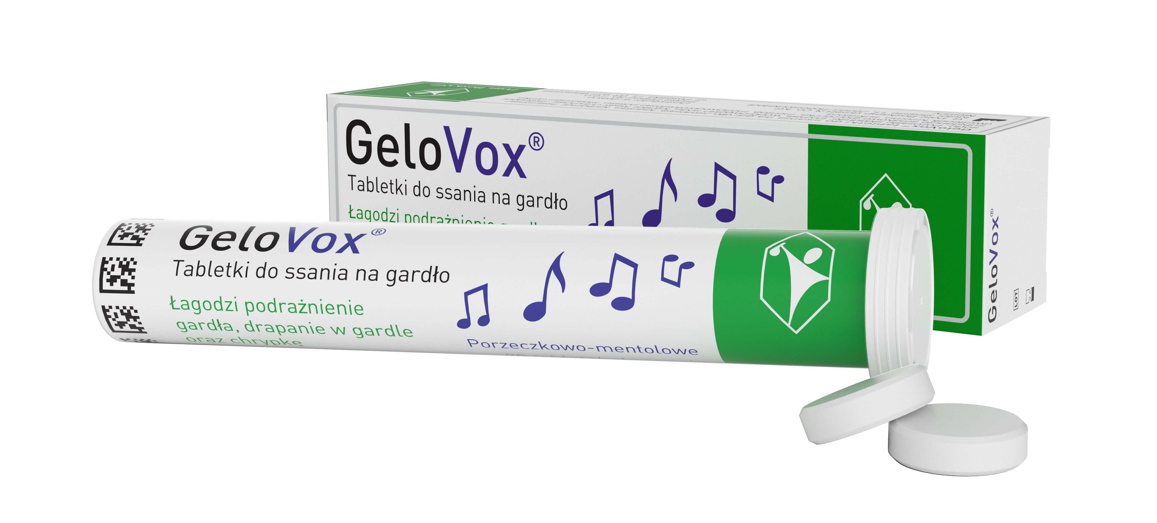 GeloVox, tabletki o smaku porzeczkowo-mentolowym, 10 szt.