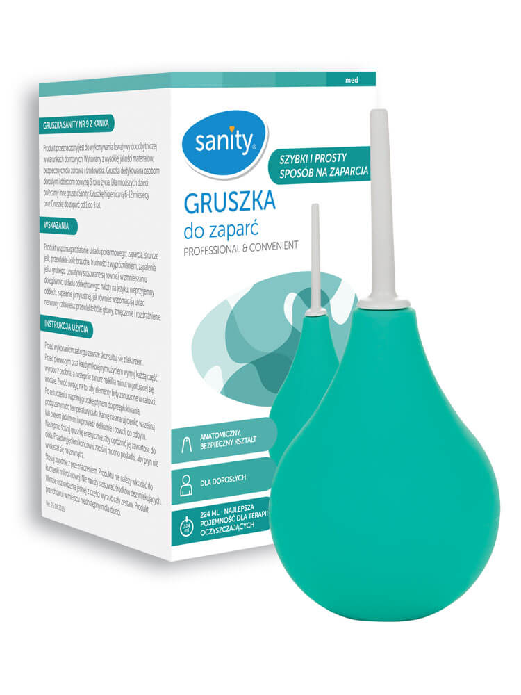 Gruszka z kanką nr 9 do stosowania w przypadku zaparć, 1 szt.