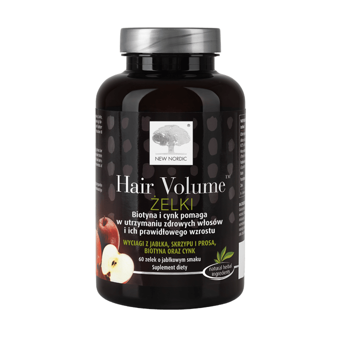 Hair Volume Żelki , żelki ze składnikami wspomagającymi utrzymanie zdrowych włosów i ich wzrostu, 60 szt.