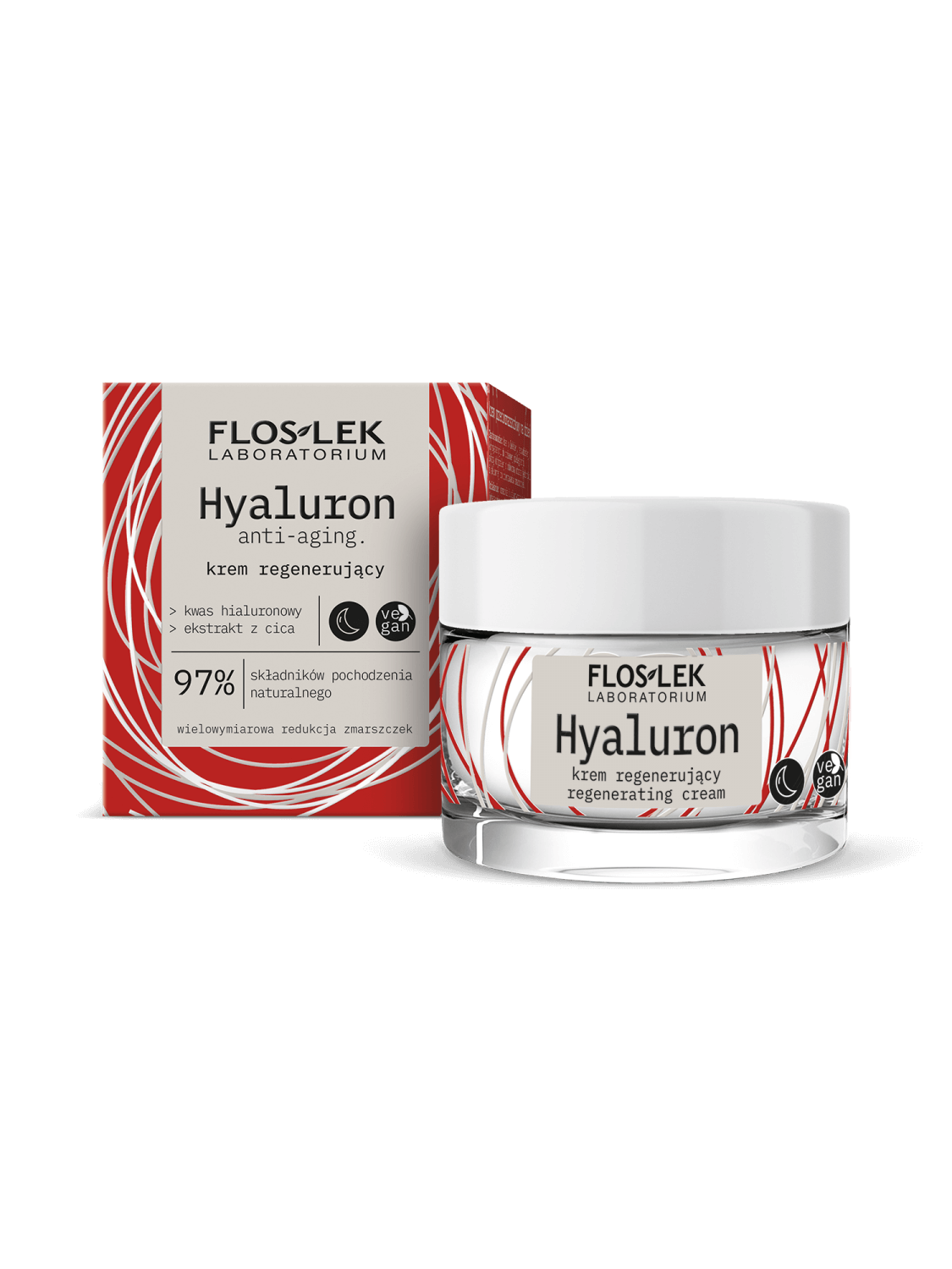 Flos-Lek Hyaluron anti-aging, krem przeciwzmarszczkowy na noc, 50 ml
