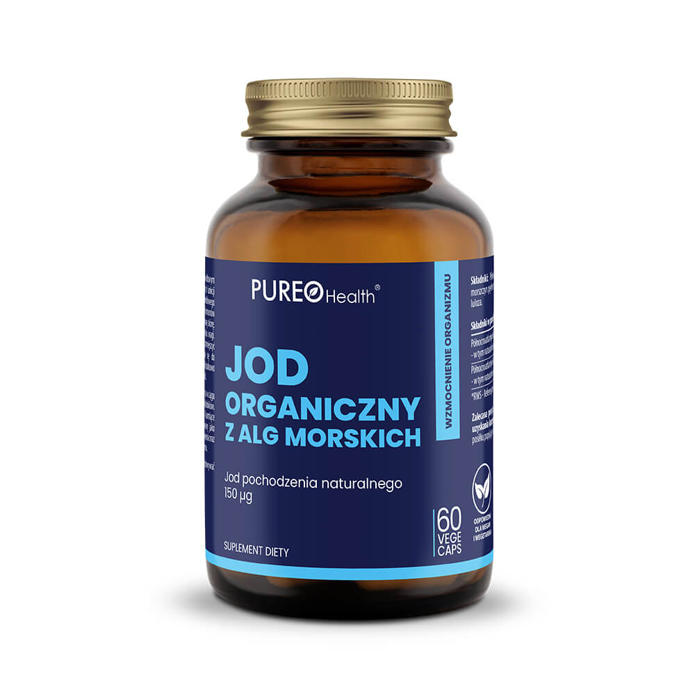PUREO Health Jod Organiczny z Alg Morskich, kapsułki ze składnikami wspomagającymi funkcje poznawcze, 60 szt.