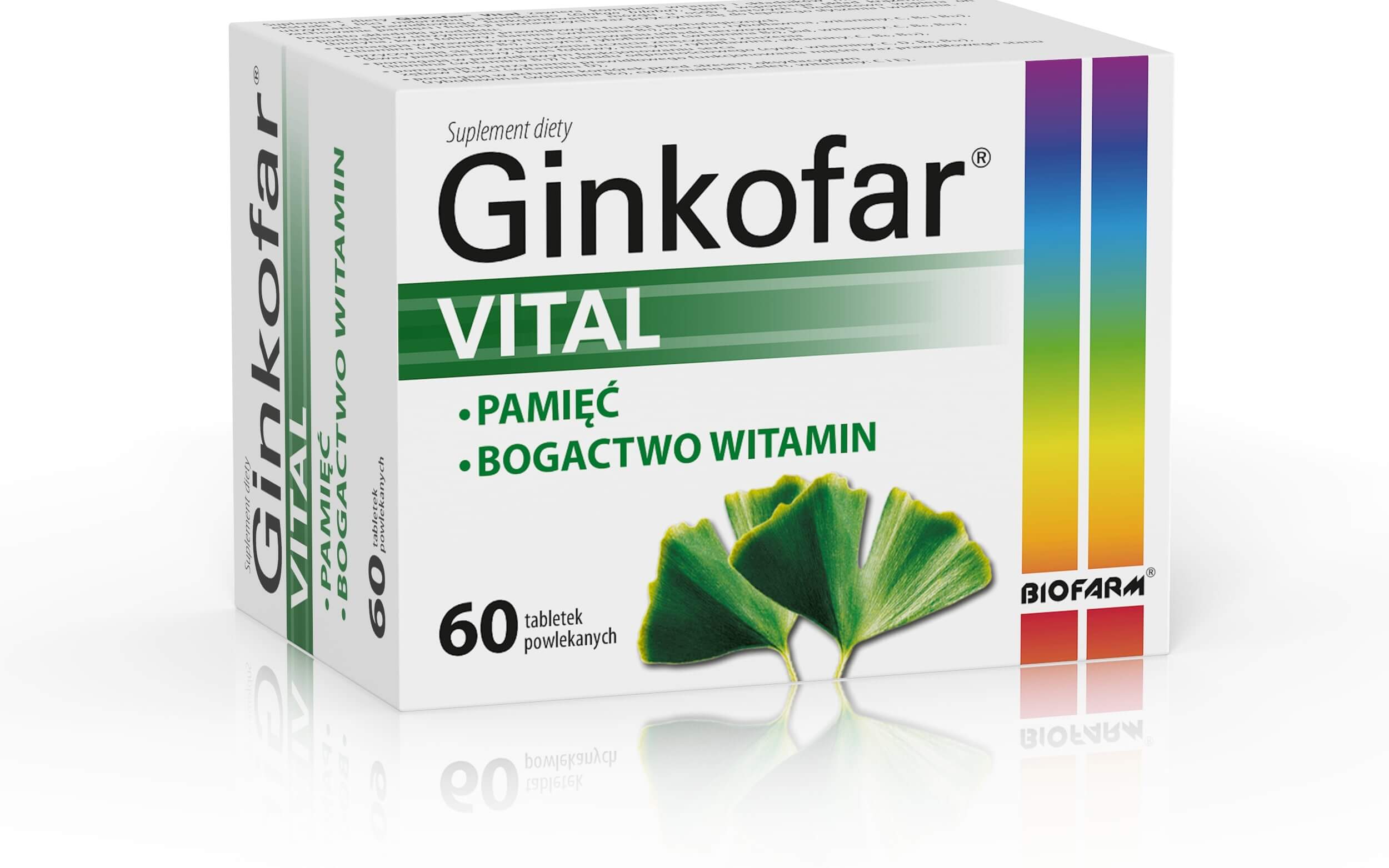 Ginkofar Vital , tabletki z ekstraktem z liści miłorzębu japońskiego, 60 szt.