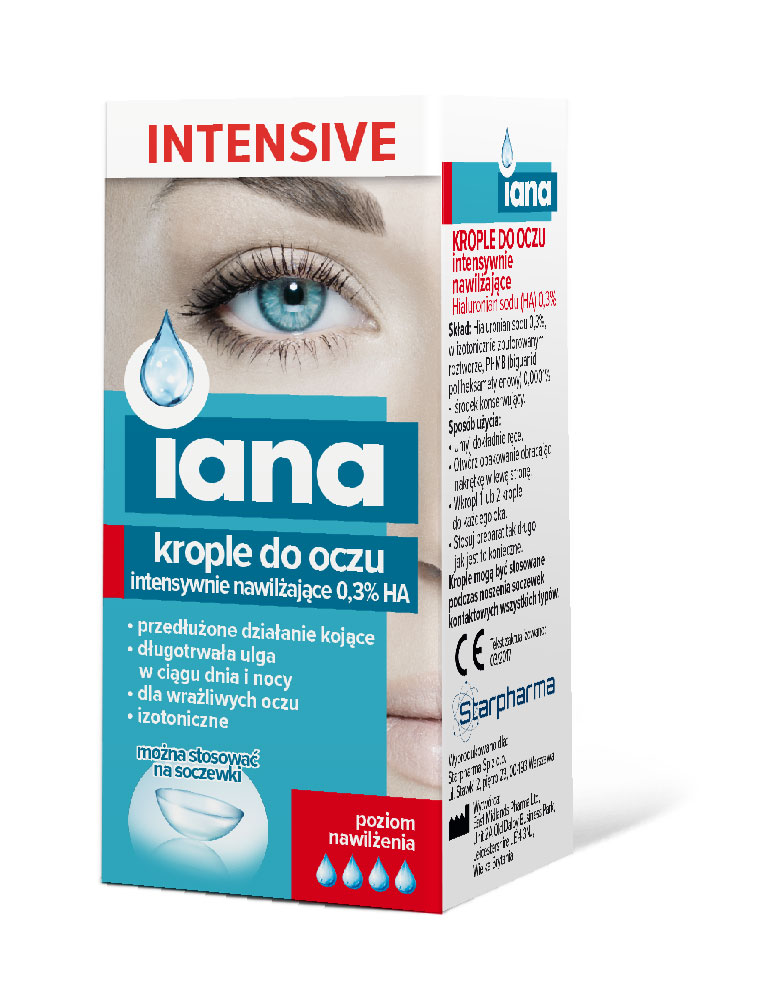 IANA INTENSIVE, krople do oczu intensywnie nawilżające 0,3% HA, 10 ml