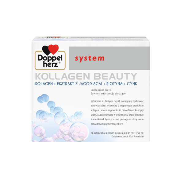 Doppelherz System Kollagen Beauty, płyn, 30 ampułek x 25 ml