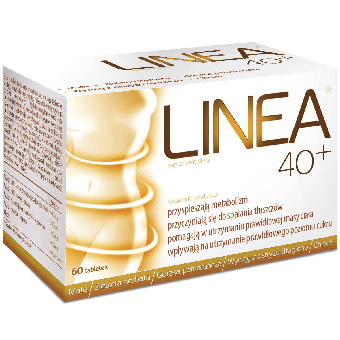 Linea 40+ , tabletki ze składnikami wspomagającymi odchudzanie, 60 szt.