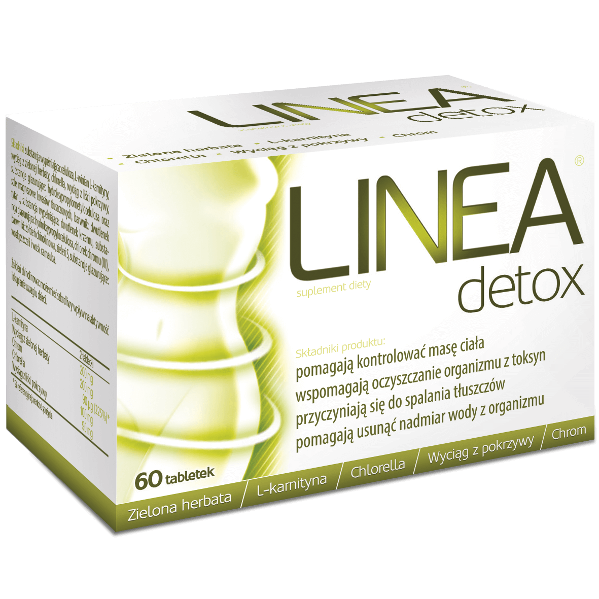 Linea Detox , tabletki ze składnikami wspierającymi utrzymanie prawidłowej masy ciała, 60 szt.