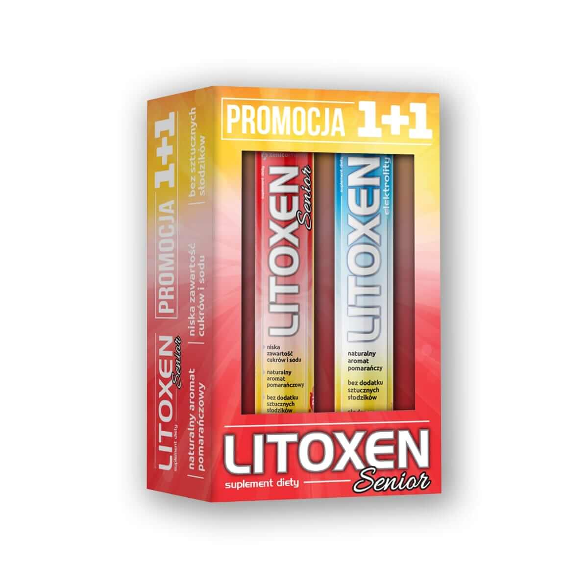 Litoxen Senior, zestaw: tabletki musujące Senior 20 szt. + Litoxen Elektrolity – 20 szt.