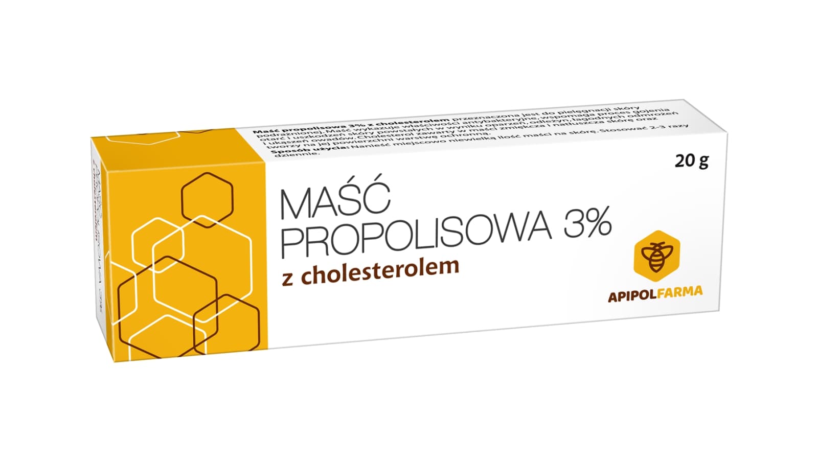 Maść propolisowa 3% , z cholesterolem wspomagająca proces gojenia się ran, 20 g